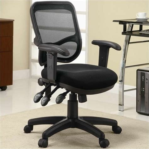 Coaster Rollo Padded Arm Fabric Mesh Office Chair with Casters in Black | Cymax Business