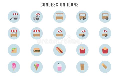 Concession Icon Set, Icon Bundle, Liner Icons, Icon Vector Design, Icon Symbol, Web Icon Stock ...