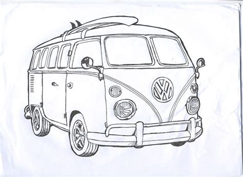 Volkswagen Drawing, Pencil, Sketch, Colorful, Realistic Art Images ...