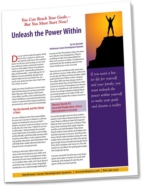 Unleash the Power Within – Hairdresser Career Development Systems