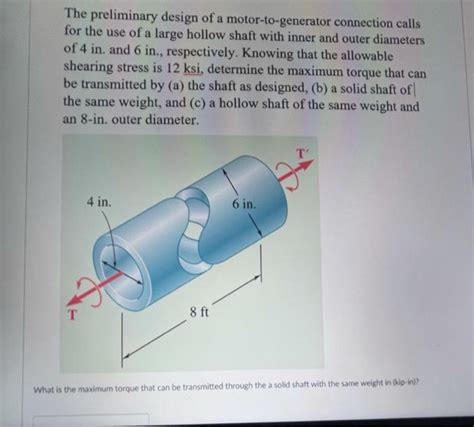 Solved The preliminary design of a motor-to-generator | Chegg.com