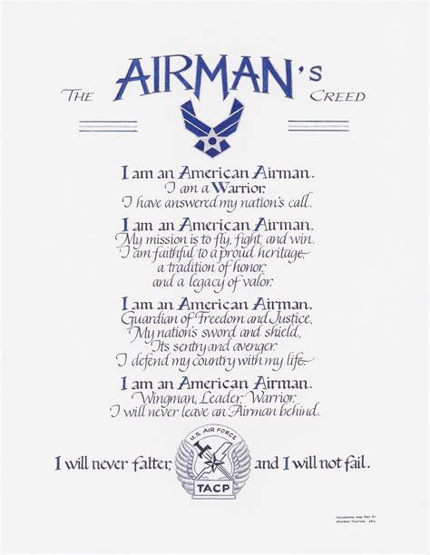 USAF Airman's Creed Poster | ubicaciondepersonas.cdmx.gob.mx