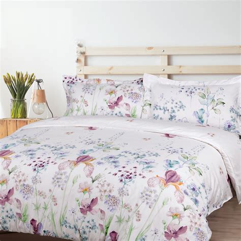 Bedsure 3 Piece Printed Floral Duvet Cover Set King Size White Soft Duvet Cover Zip Bedding Sets ...