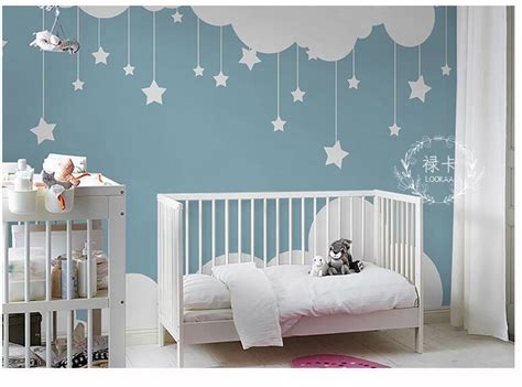 Lovely Simple Kids Nursery Clouds Wallpaper Wall Mural Two | Etsy ...