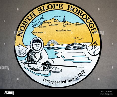 A Native Alaskan is featured on the logo of the North Slope Borough, the northernmost ...