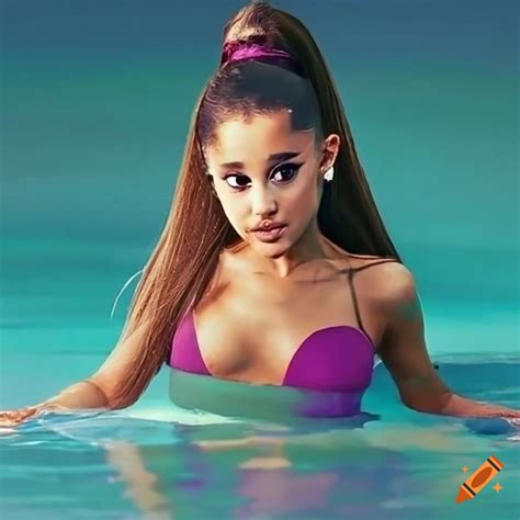 Ariana grande at a swimming pool on Craiyon