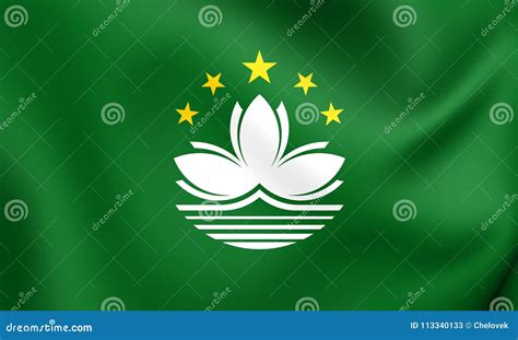 Flag of Macau stock illustration. Illustration of three - 113340133