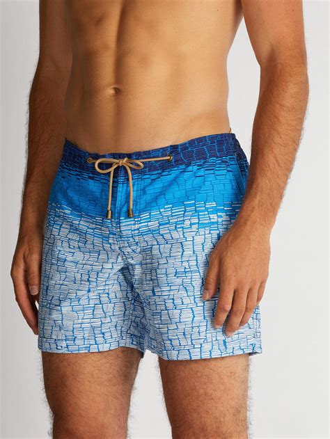 Thorsun Clay Slim-fit Mid-length Printed Swim Shorts in Blue for Men - Lyst