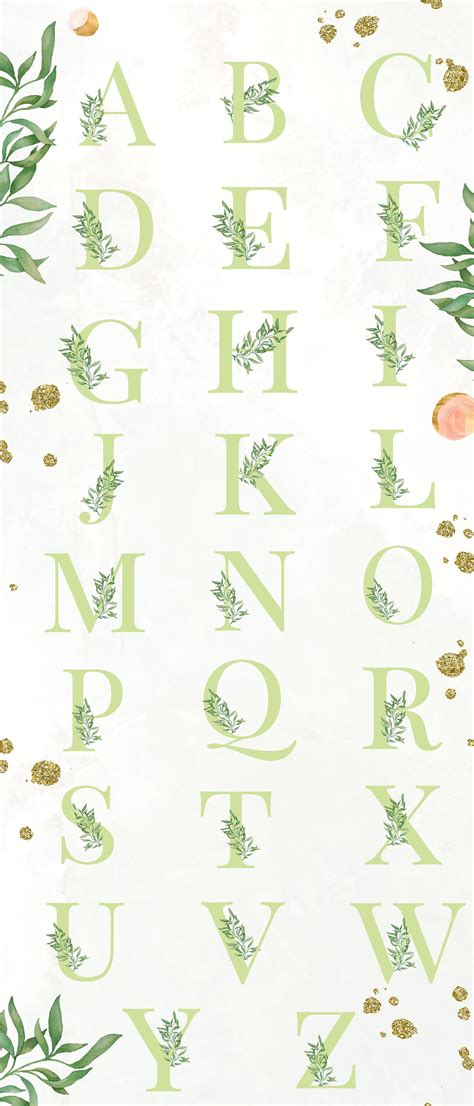 Green Leaf Alphabet & Graphics | Leaf font, Aesthetic letters, Vintage lettering