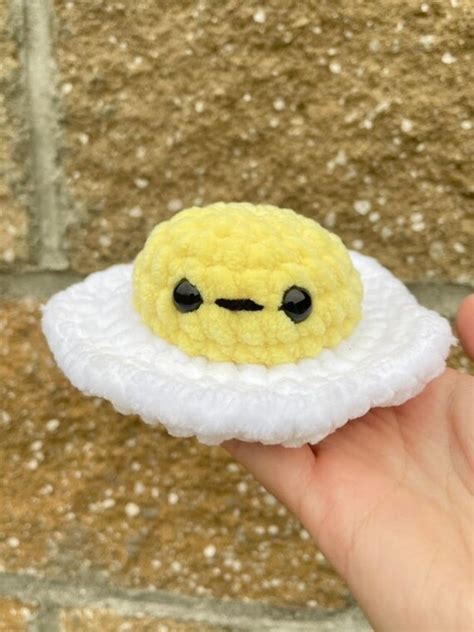 Fried Egg Plush Eggy Crochet Toy - Etsy