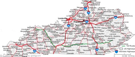 Map Of Kentucky Highways - Draw A Topographic Map