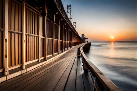 Premium AI Image | the golden gate bridge at sunset