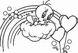 Tweety Rainbow On Cloud Coloring Page  Wecoloringpagecom sketch template