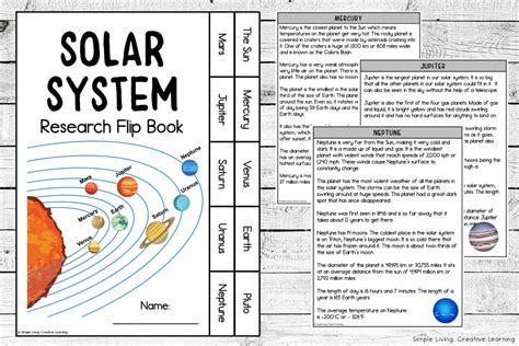 Solar System Research Flip Book - Simple Living. Creative Learning