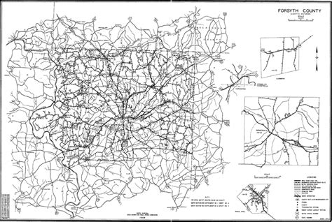 1949 Road Map of Forsyth County, North Carolina