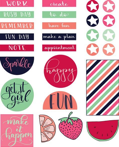 Free Printable Planner Stickers