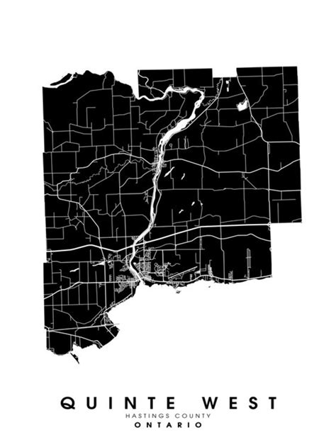 Quinte West ON City Limits Map Print | Etsy