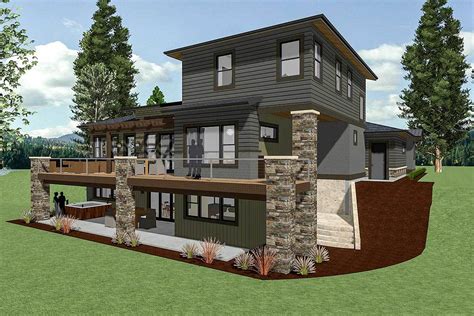 House Plan for a Rear Sloping Lot - 64452SC | Architectural Designs ...