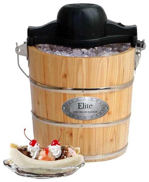 Elite 4-Quart Old-Fashioned Ice Cream Maker Brown EIM-502 - Best Buy