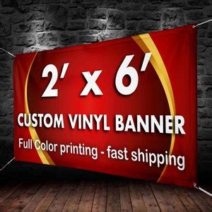 2x6' Custom Banners Vinyl Banner printing 13oz full | Etsy