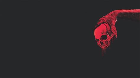 HD wallpaper: red human skull wallpaper, black, copy space, black ...