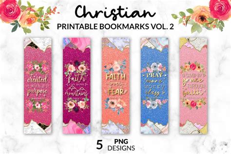 Christian bookmarks Printable Quotes Bible Verse Png Bundle