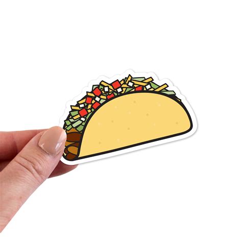 Taco Stickers Taco Sticker Taco Vinyl Sticker Taco Vinyl - Etsy