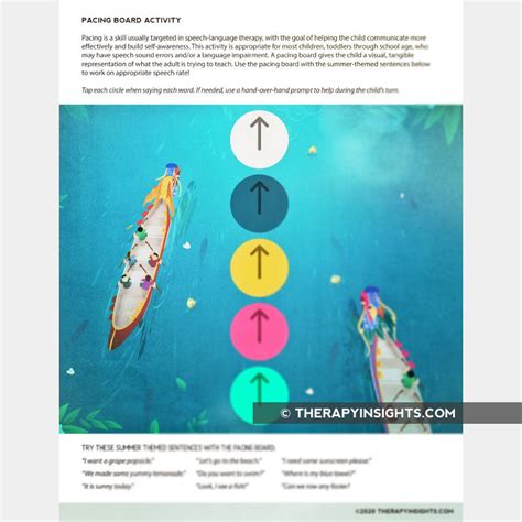 Summer Themed Pacing Board Activity – Therapy Insights