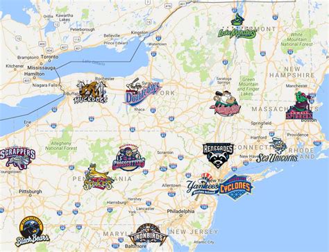 New York-Penn League Map – Sport League Maps