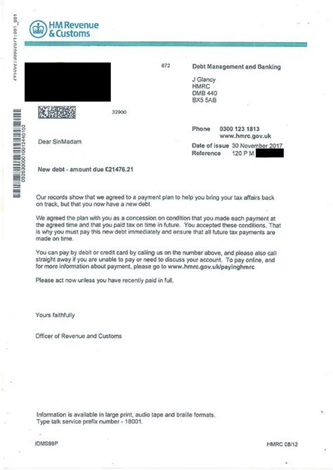 Sample HMRC letters | Business Advice Services