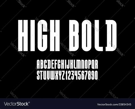 High font condensed tall ultra bold alphabet sans Vector Image