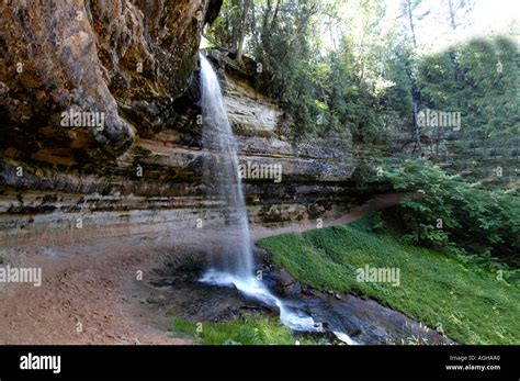 Munising Waterfalls Munising Michigan Upper Peninsula Stock Photo - Alamy