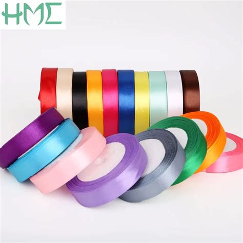 Ribbon Decorative 25 Yards/roll Ribbons Satin 20mm width for DIY Box Bow Craft Decor Wedding ...