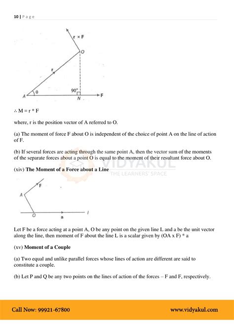 Class 12th Math Vector Algebra Formulas CBSE 2023