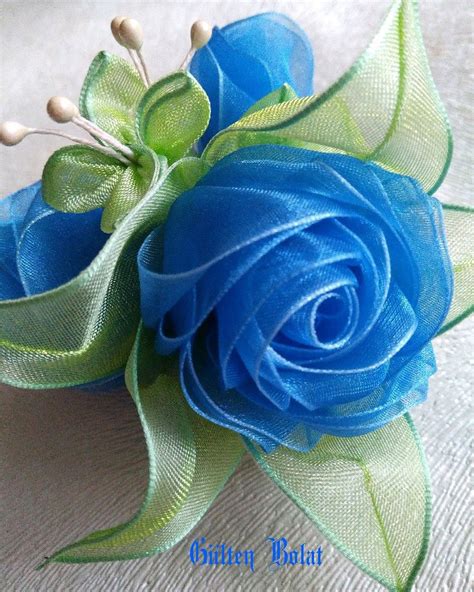 Sewing Ribbon Flowers, Paper Flowers Roses, Handmade Flowers Fabric ...