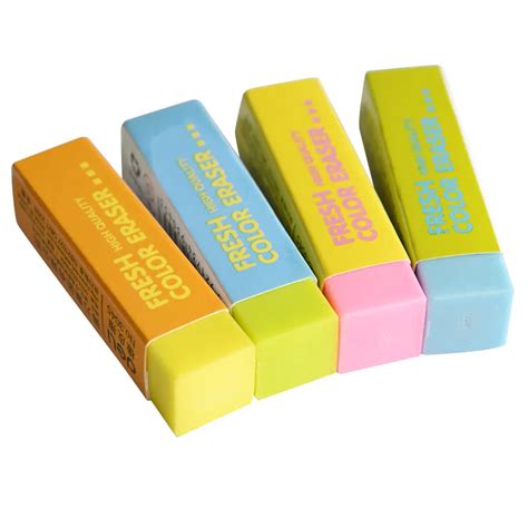 4 PC/Lot Fashion Colorful 4B Rubber & Eraser for School Stationery & Office & Test & Exam ...