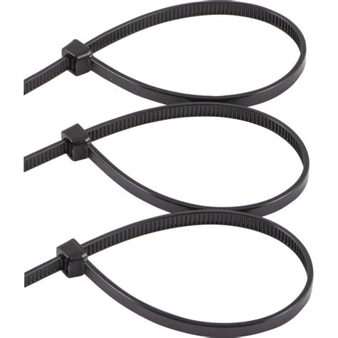 Hyper Tough 14in. Black Zip Ties 20 Pack, 75lb Tensile Strength, Nylon Mount Cable Ties ...