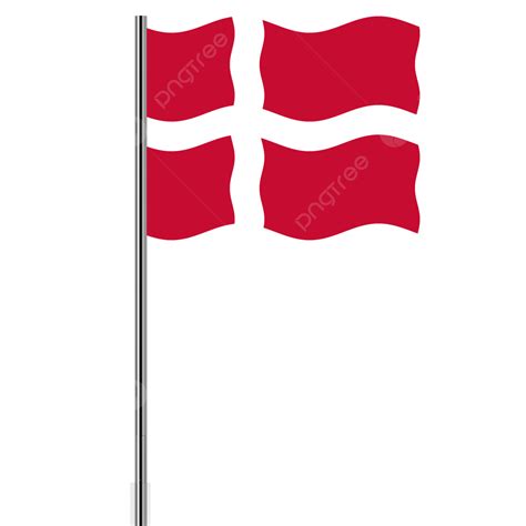 Denmark Flag Clipart Vector, Denmark Flag With Pole, Denmark Flag ...