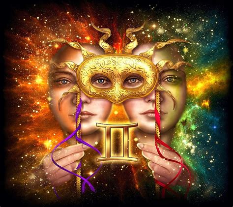 free download | Zodiac Gemini, art, faces, mask, twins, HD wallpaper ...