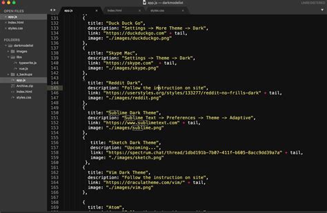 Sublime Dark Theme Dark Mode