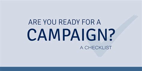 Campaign Readiness Checklist