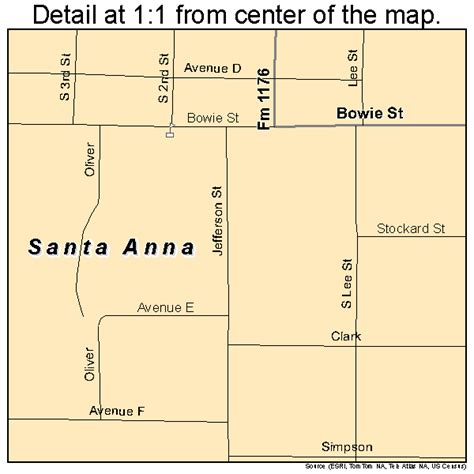 Santa Anna Texas Street Map 4865672