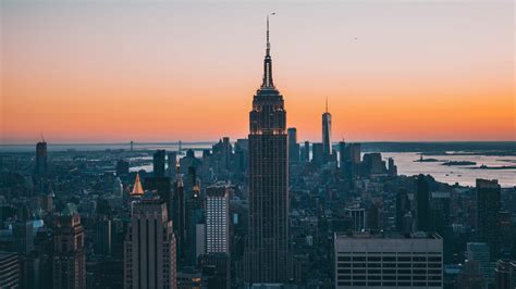 Download wallpaper 3840x2160 empire state building, buildings, sunset, new york city 4k ...