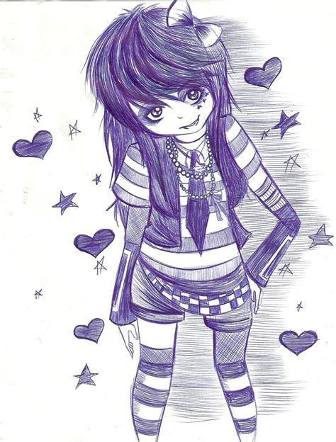 Emo girl sketch :3 by xXxVerenaxXx on DeviantArt