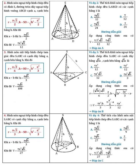 Công thức tính nhanh thể tích khối chóp, thể tích khối trụ, hình nón, hình cầu