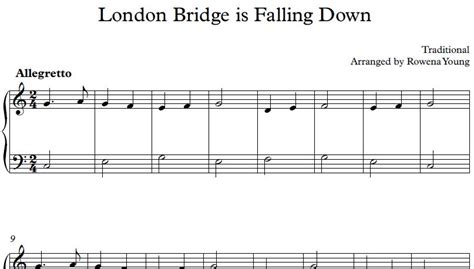 London Bridge Is Falling Down - Piano | notestoreUK