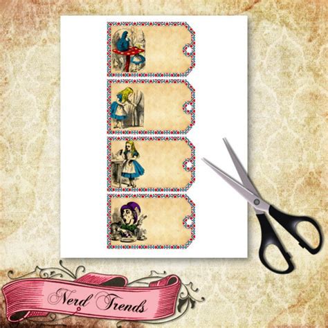 Alice in Wonderland Gift Tags Printable Birthday Party Tags | Etsy