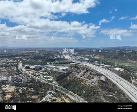 Aerial view of highway interchange and junction, San Diego Freeway ...