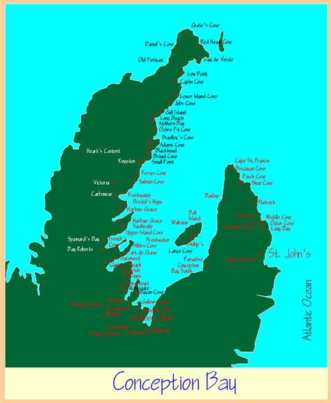 Newfoundland's Grand Banks - Map of Conception Bay