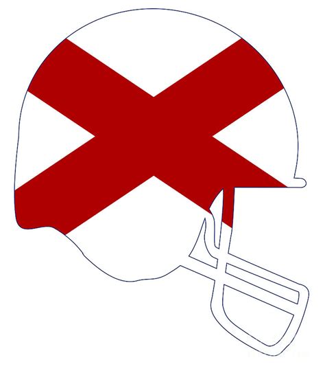 Alabama State Flag Football Helmet Digital Art by Bigalbaloo Stock ...